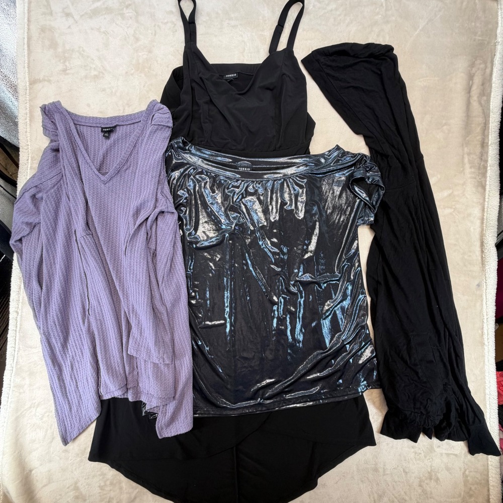 Torrid Clothing Lot Women 1 Purple Black Waffle Metallic Hooded Dress 4pc